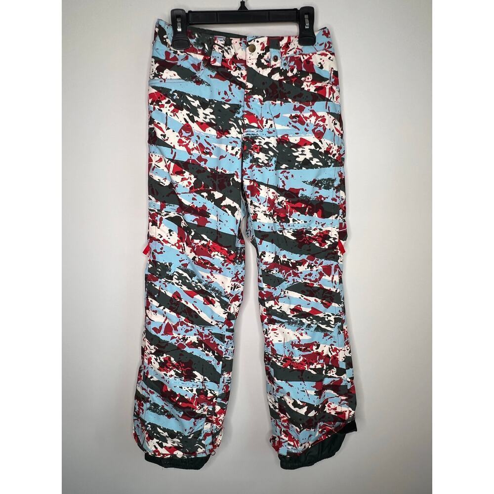 Burton Society DRYRIDE Paint Splatter Snowboard Pants Green Multi Women's Size S